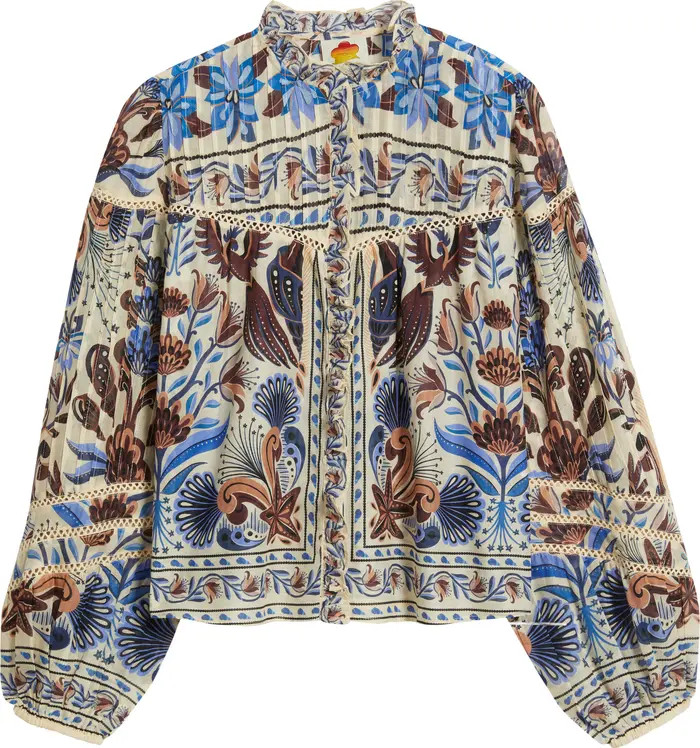 Nature Land Mixed Print Cotton Button-Up Shirt | Nordstrom