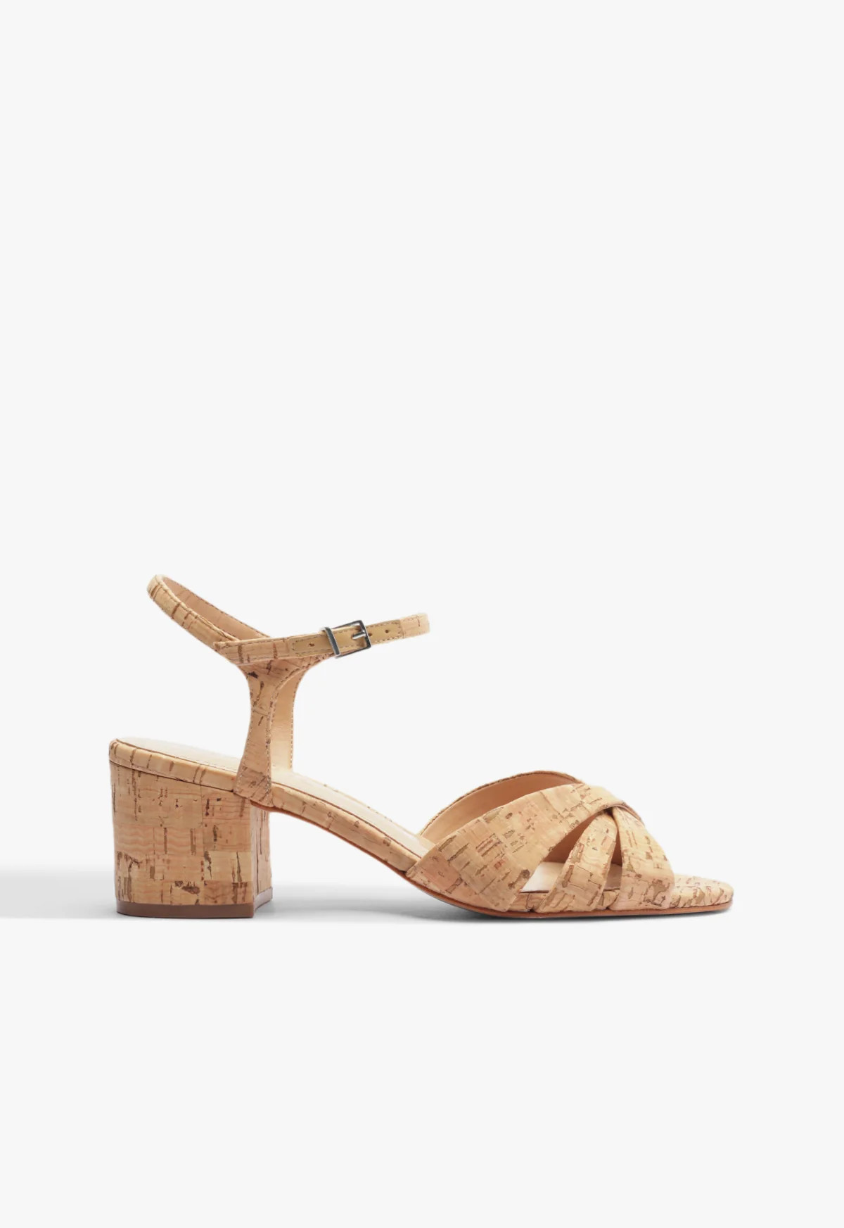 Keefa Mid Block Sandal | Beige | Synthetic | Schutz (US)