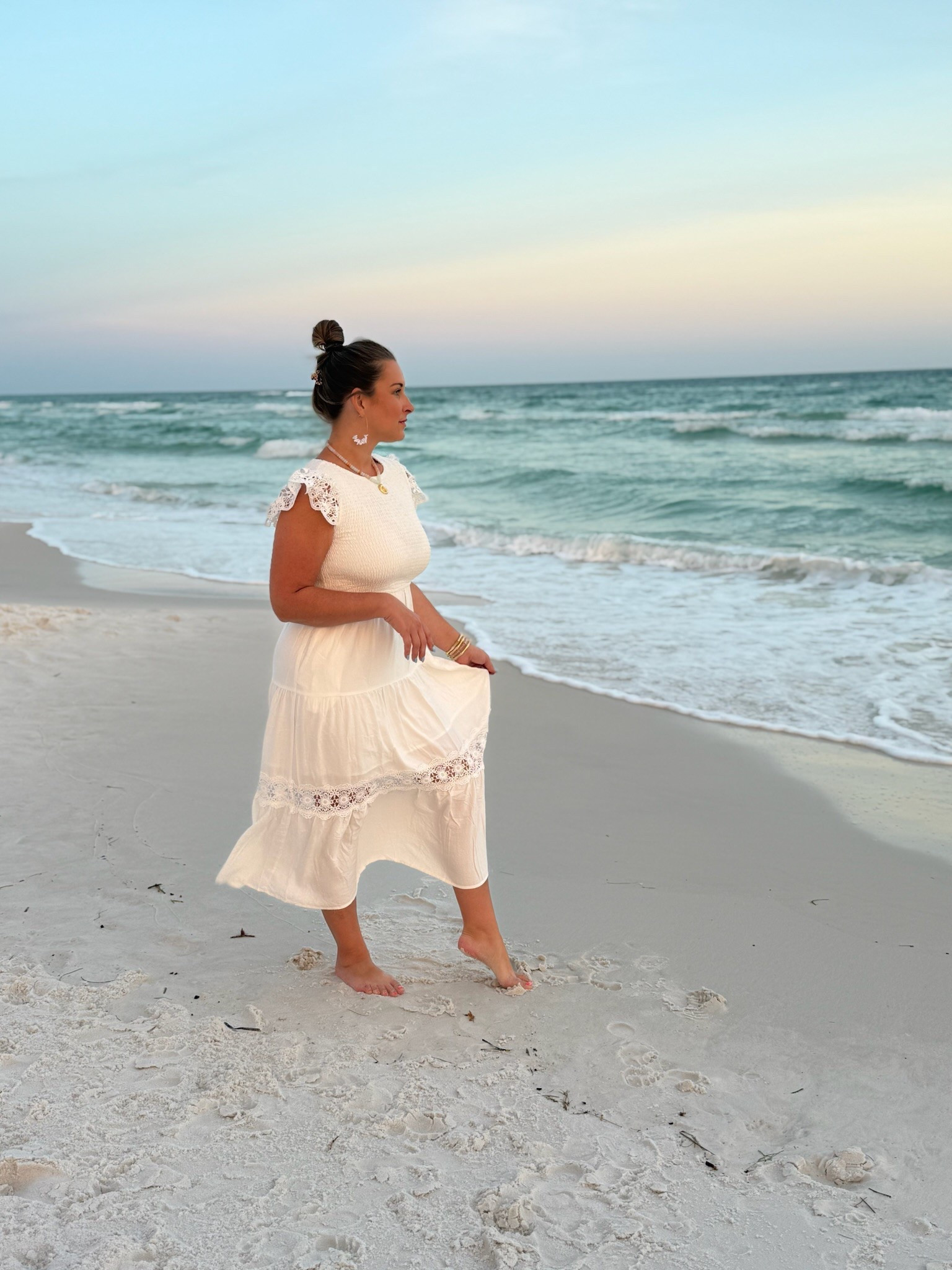 White dress on the beach 🤍🌅 not see through, cute details, great for vacation & runs tts

Medium 

#LTKStyleTip #LTKMidsize #LTKTravel
