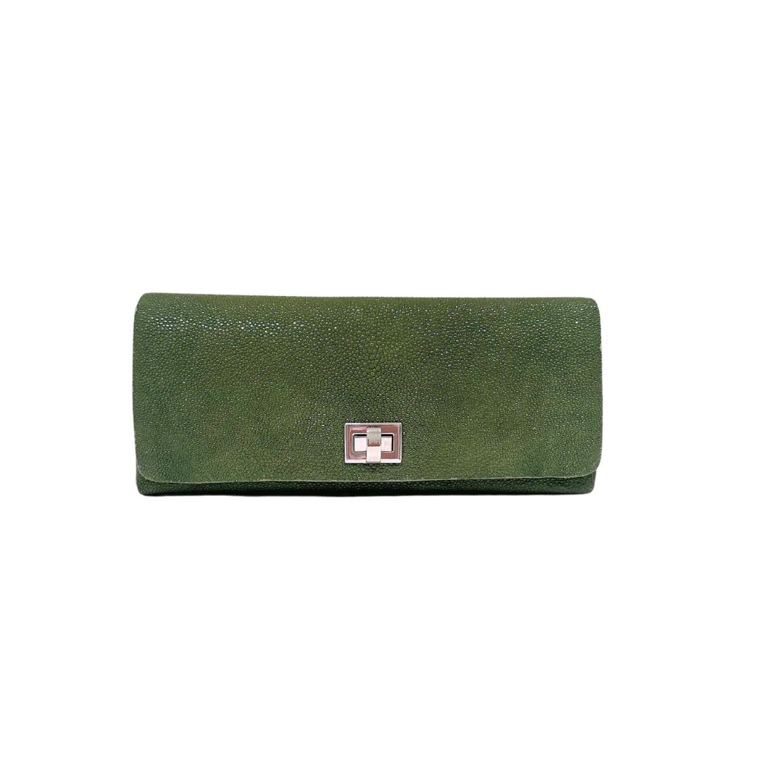 Shagreen Clutch by Scotstyle, Green + Silver
 – Paloma and Co. | Paloma & Co.