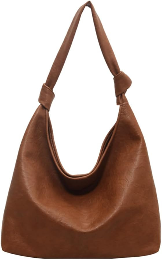 Vintage Slouchy Shoulder Hobo Bags for Women Trendy Soft PU Leather Clutch Purse Totes Handbags | Amazon (US)