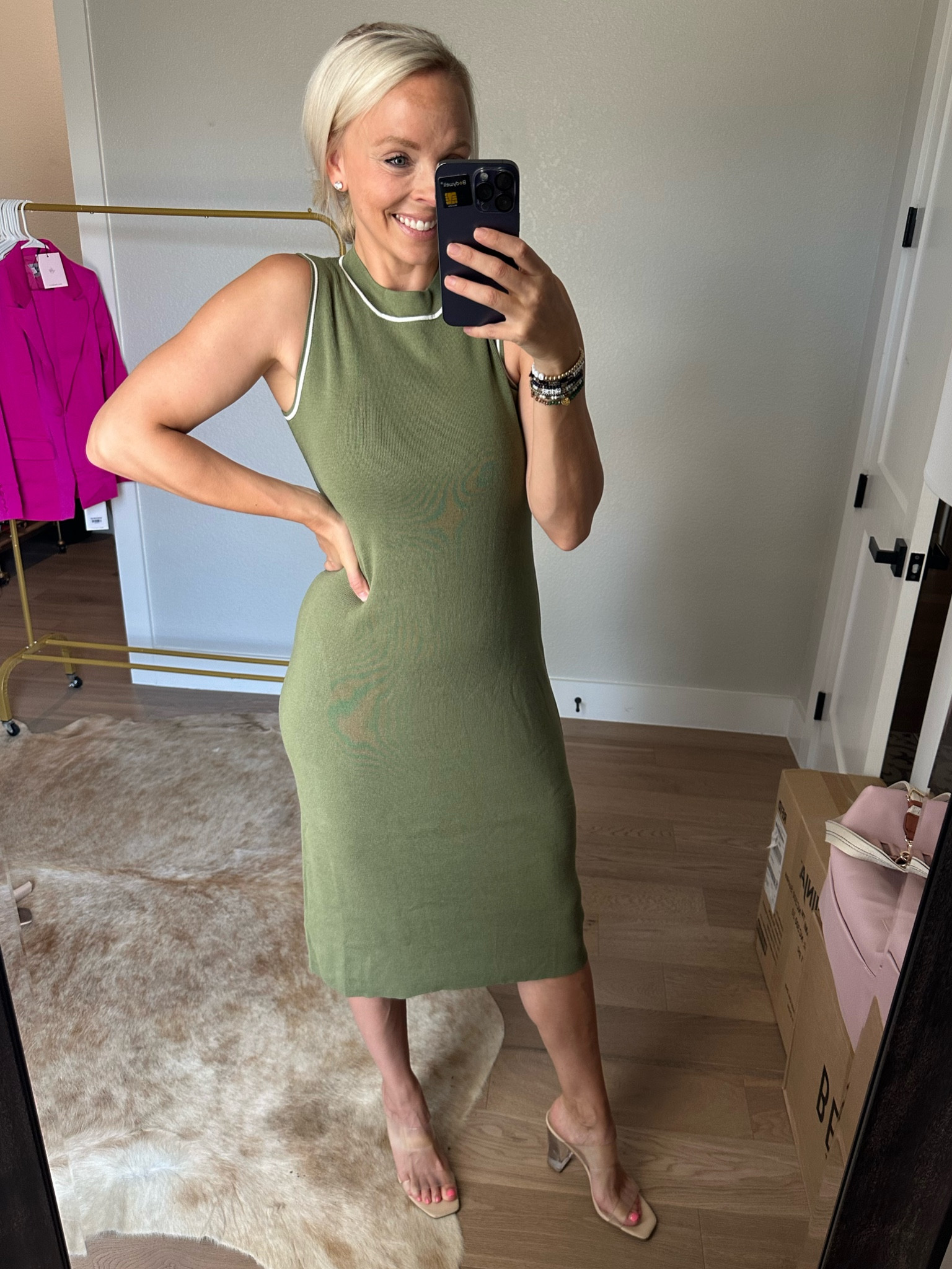 Found the cutest $30 dress from Walmart! And perfectly caters to a bump. I got my TTS, medium. Love the color and that it can be dressed up or down. 

#LTKStyleTip #LTKWorkwear #LTKFindsUnder50