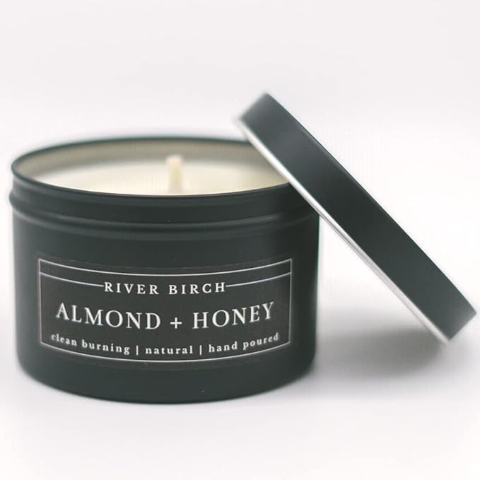Candles Almond + Honey Scented Candle | Premium, All-Natural, Non-Toxic, Soy Candles | 8 oz. Blac... | Amazon (US)