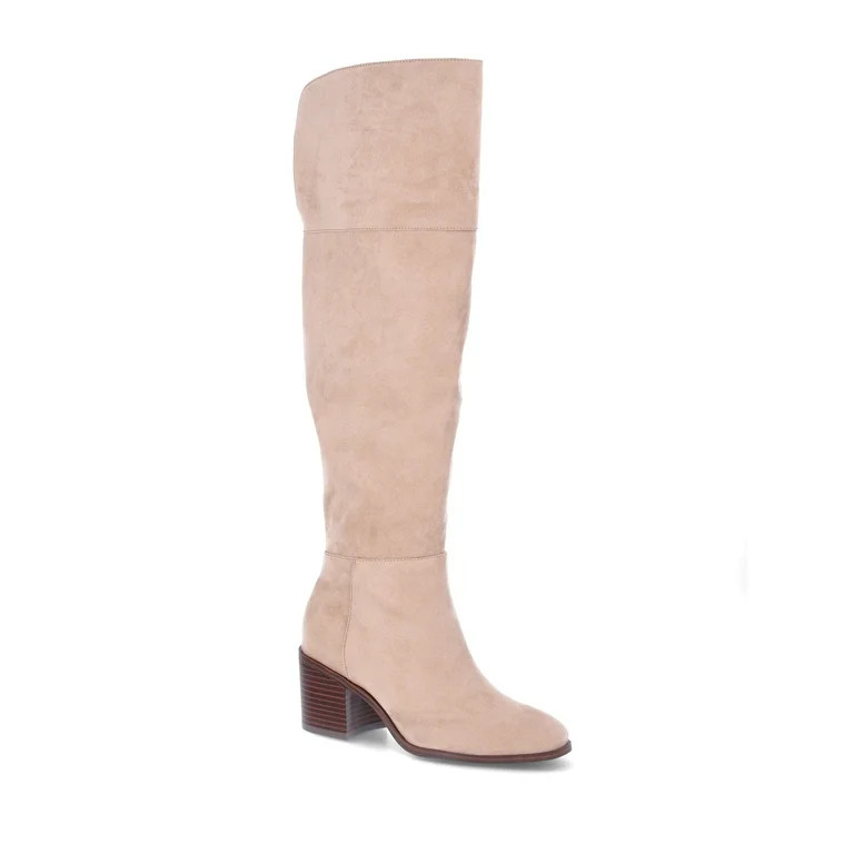 Time and Tru Women's Block Heel Over the Knee Boot, Wide Width Available | Walmart (US)