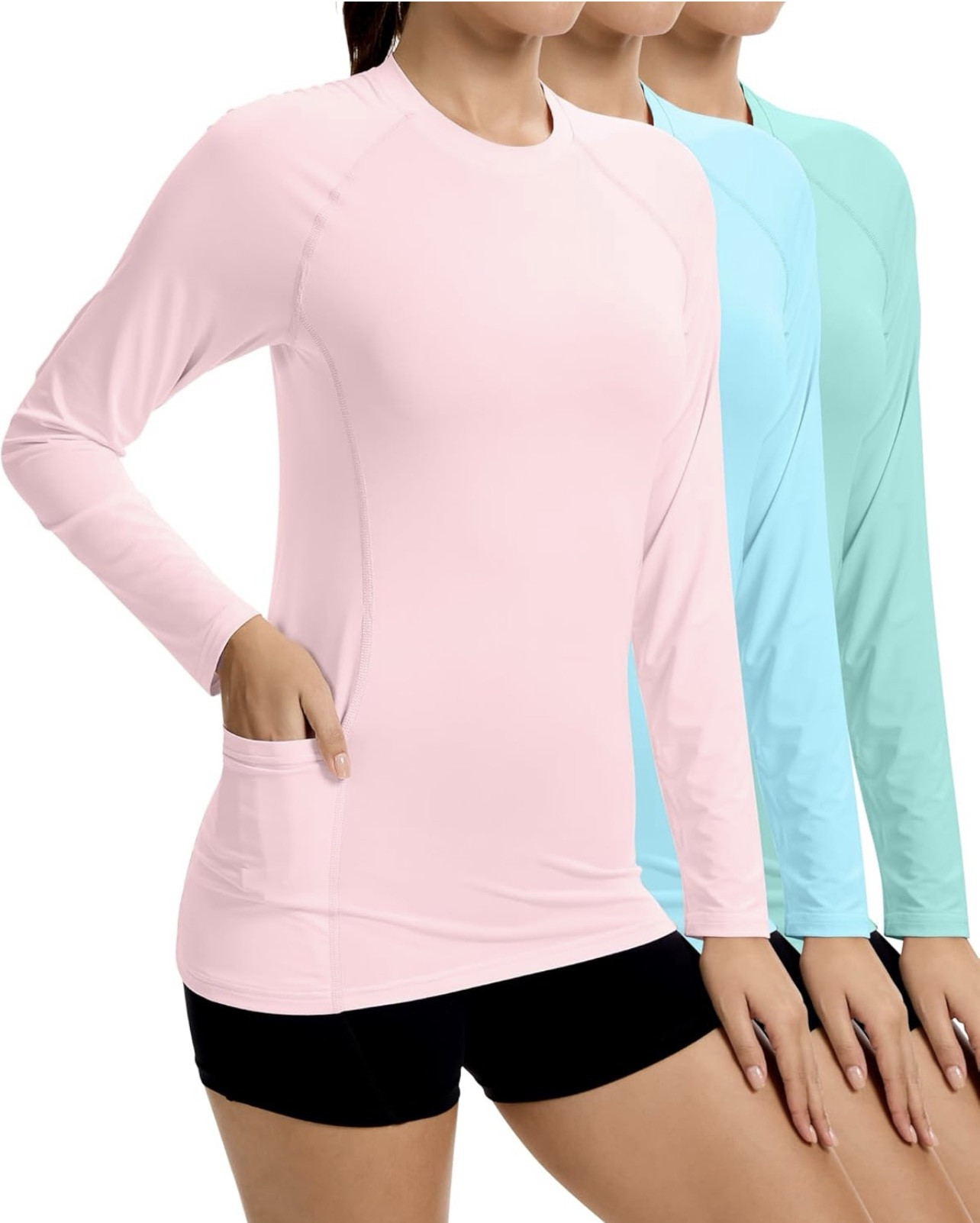 Sun Protection Long Sleeve Workout Tops with Pockets. Save 30% with promo code, through 5/5 while supplies last. I love shirts like these, my skin is very sensitive to the sun and perfect for outdoor activities. 

Was $23.99
Now $16.79 with promo code X99KYVP9, another set available. Apply code at checkout. 


#LTKootd #LTKActive #LTKSaleAlert