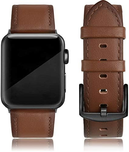 EDIMENS Leather Bands Compatible with Apple Watch 45mm 42mm 44mm Band Men Women, Vintage Genuine Lea | Amazon (US)