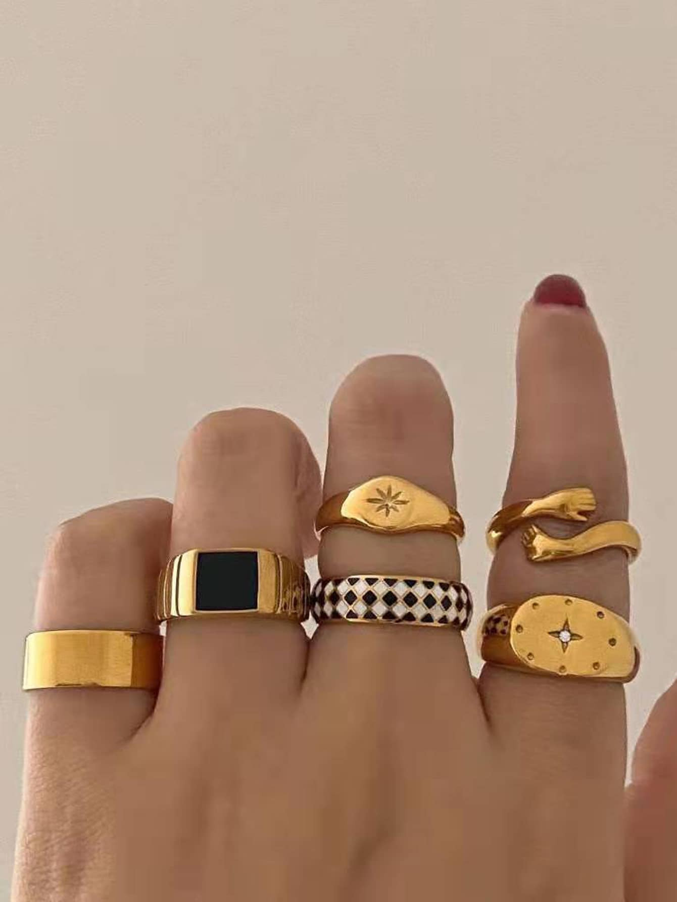 6pcs Geo Decor Ring | SHEIN