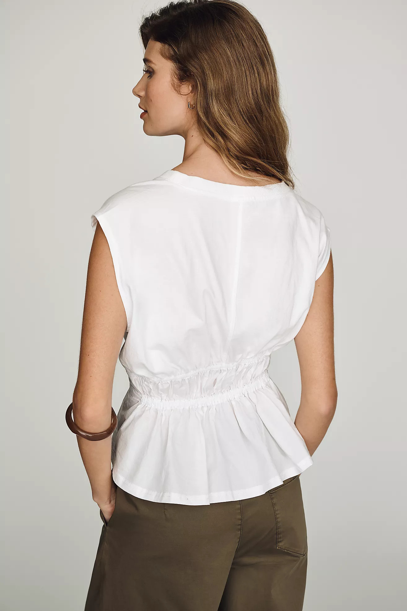 Pilcro Cotton Waisted Muscle Tee | Anthropologie (US)