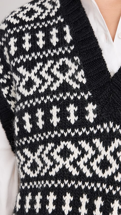 THE GREAT. The Geo Fair Isle Alpaca Sweater Vest | SHOPBOP | Shopbop