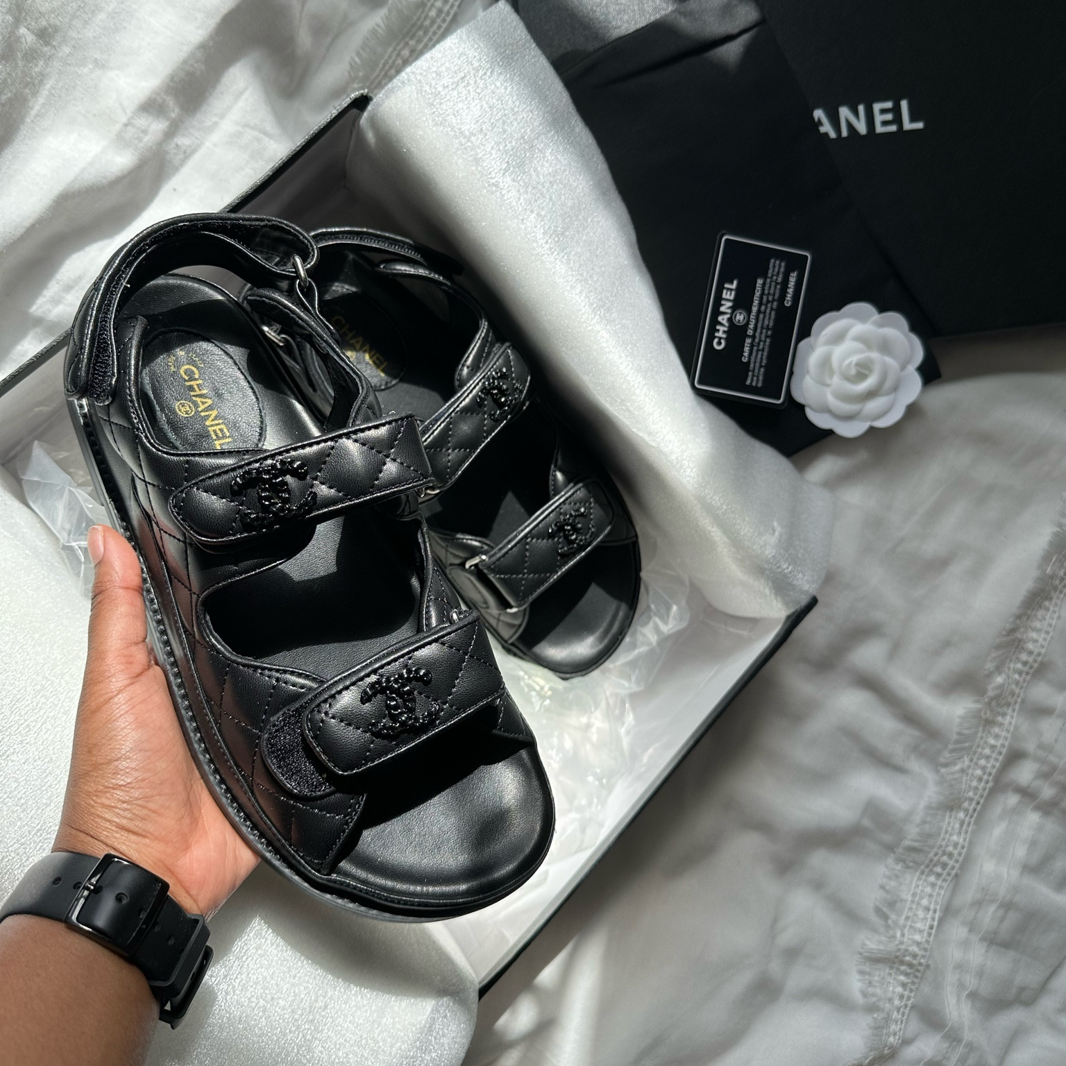 Chanel Black CC Dad Sandal (colour: 7)

#LTKSeasonal #LTKFind #LTKunder100
