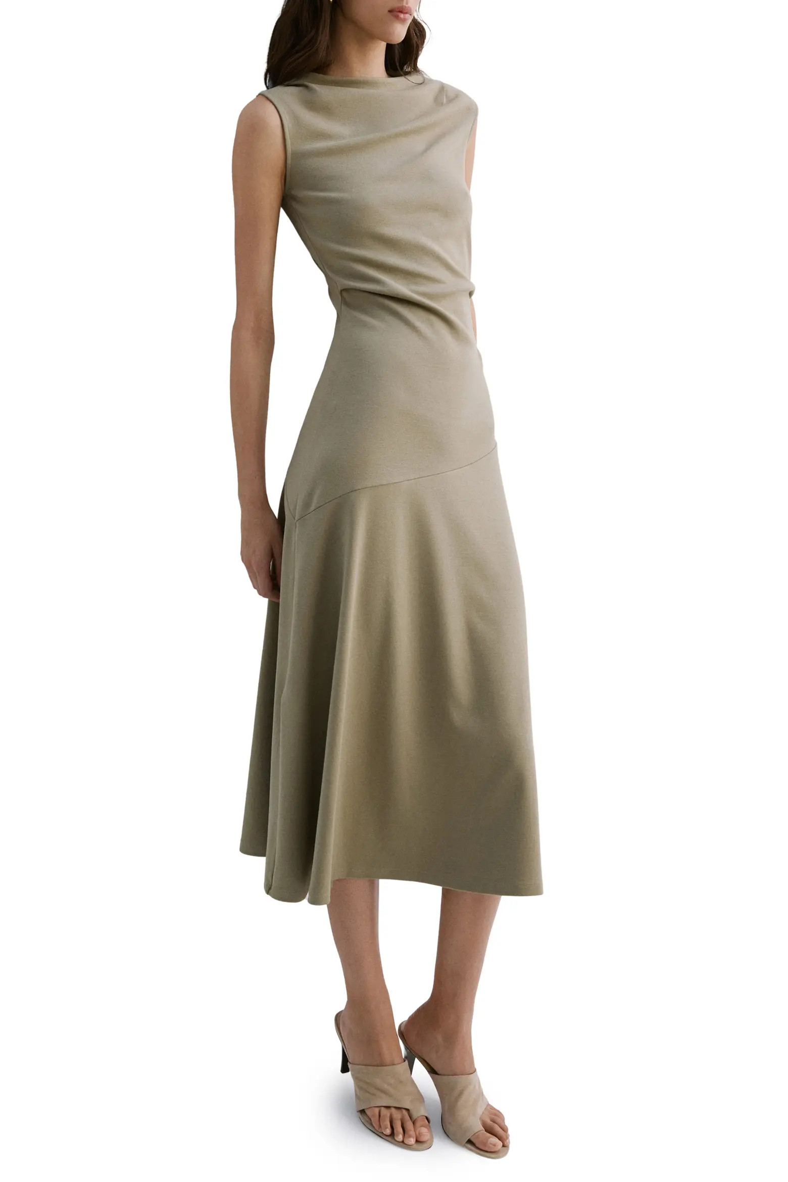 Asymmetric Cut Draped Midi Dress (Women) | Nordstrom | Nordstrom