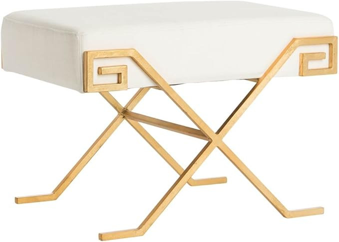 Safavieh Home Collection Luna Light Beige Greek Key Bench | Amazon (US)