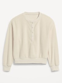 Microfleece Henley Lounge Sweatshirt for Women | Old Navy (US)