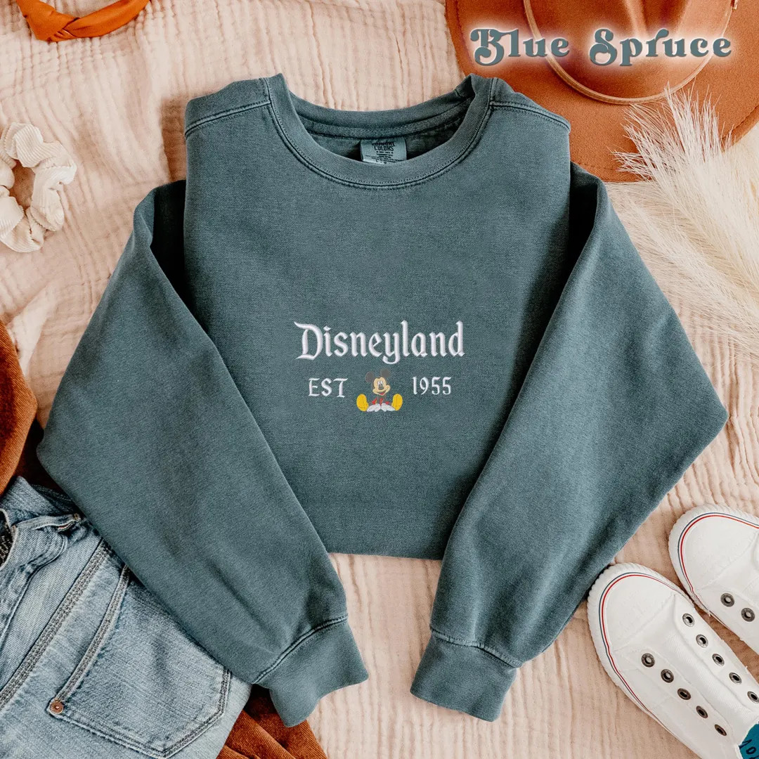 Embroidered Disneyland Sweatshirts, Disneyland Trip Shirt, Disneyland Est 1955 Sweater, Disneylan... | Etsy (US)