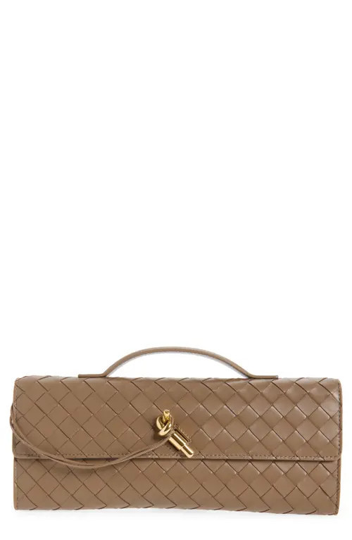 Bottega Veneta Long Andiamo Intrecciato Clutch Bag in 2360 Pinecone-M Brass at Nordstrom | Nordstrom