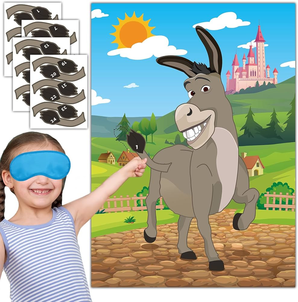 Joy Bang Pin The Tail on The Donkey for Kids with Tail Stickers and Eye Masks, Boys Girls Birthda... | Amazon (US)