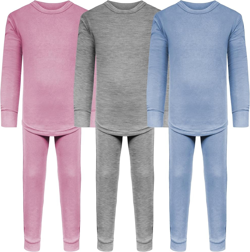 Andrew Scott Kids Base Layer Underwear Sets Ultra-Soft Cotton Stretch 3 Tops + 3 Bottoms | Amazon (US)