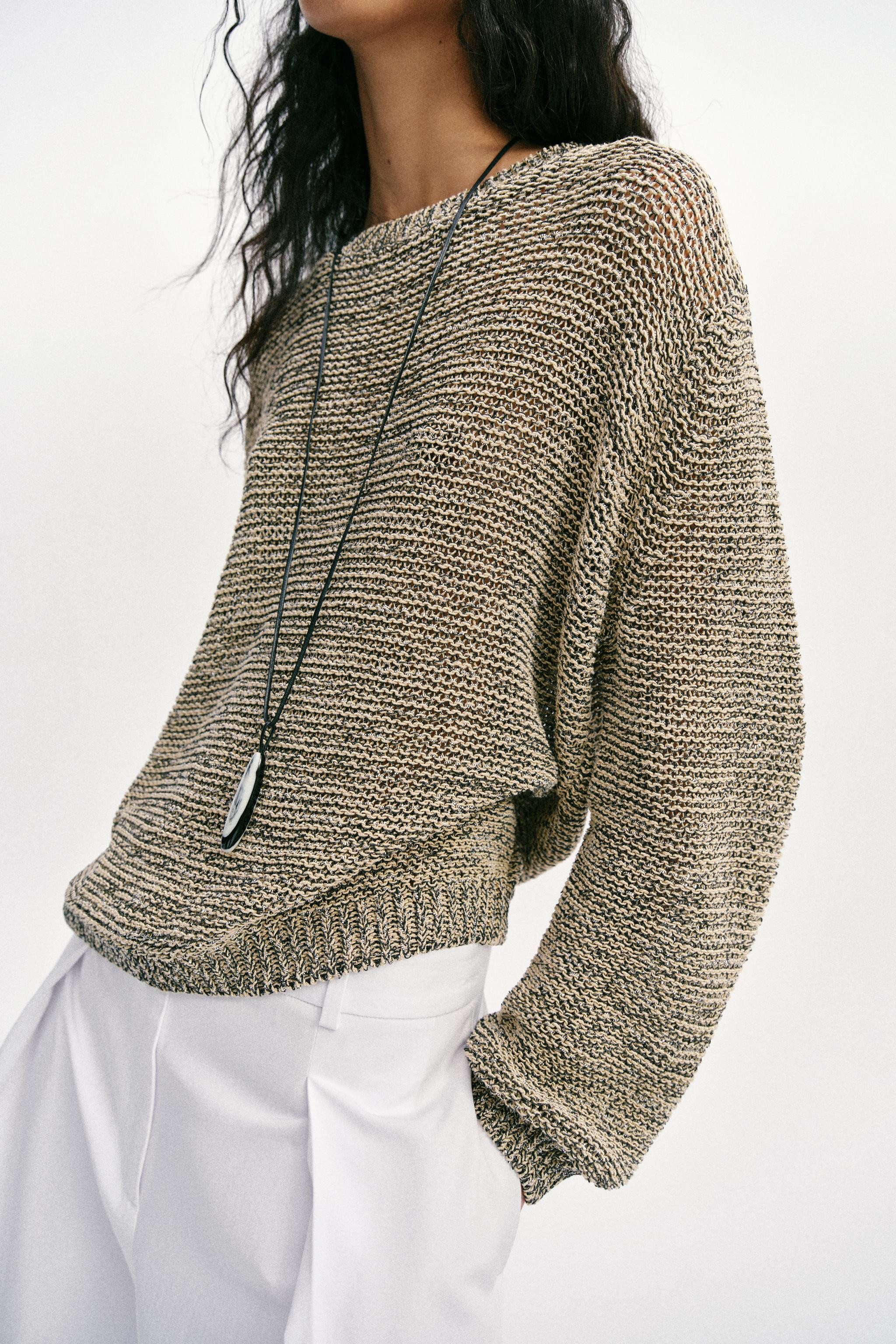 METALLIC THREAD KNIT JUMPER | Zara US