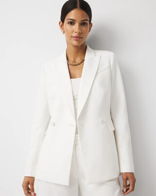 Women's Double-Breasted Blazer in White size 4 | White House Black Market, Business Casual Work Clothes | White House Black Market