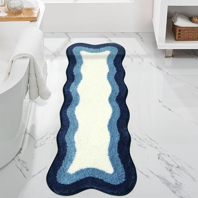 HAOCOO Bathroom Runner Rug 18x47 inch, Luxury Soft Non-Slip Long Bath Mat, Microfiber Machine Was... | Amazon (US)