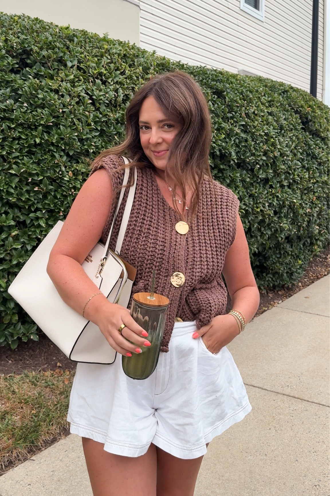 summer outfit that’s giving fall 🤭 

Love a sleeves shorts this time of year when it’s 75 instead of 95 degrees out haha

Renting these shirts from Nuuly originally from Anthro but sold out

#LTKFindsUnder50 #LTKSeasonal