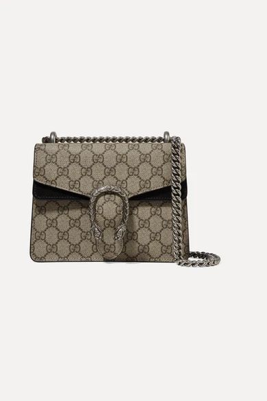 Gucci - Dionysus Mini Printed Coated-canvas And Suede Shoulder Bag - Beige | NET-A-PORTER (US)