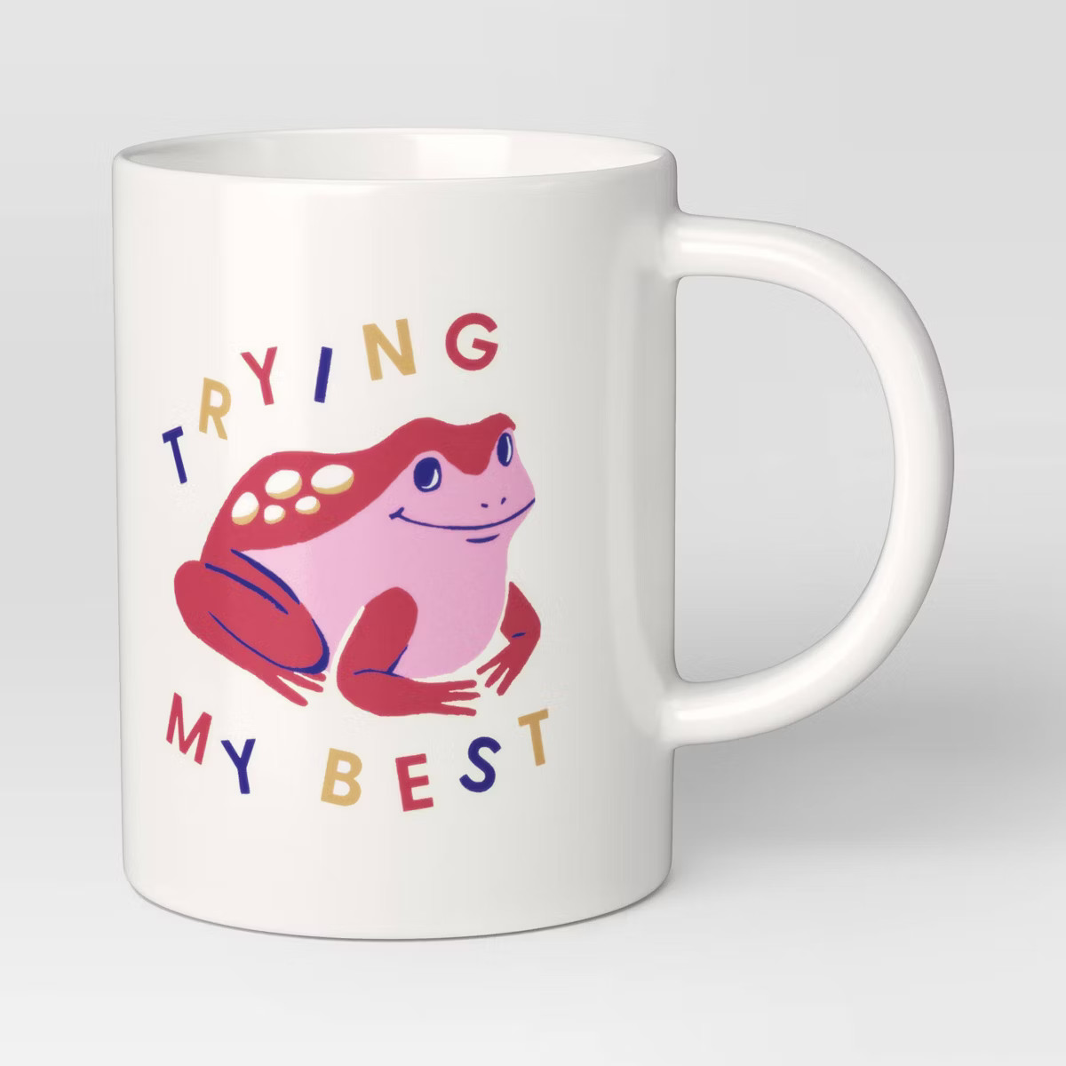 16oz Trying My Best Frog Stoneware Mug White - Room Essentials™ | Target