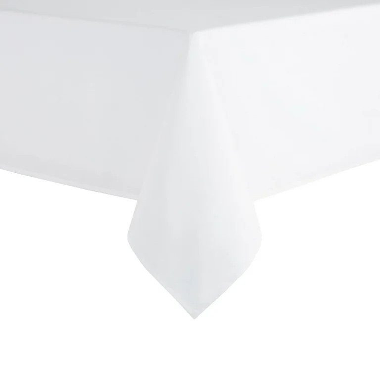 Mainstays Yale Fabric Tablecloth, White, 60"W x 102"L Rectangle | Walmart (US)
