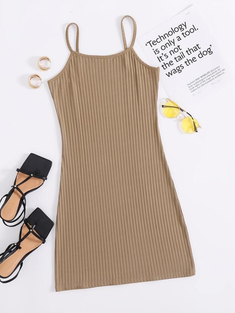 Rib-knit Cami Dress | SHEIN