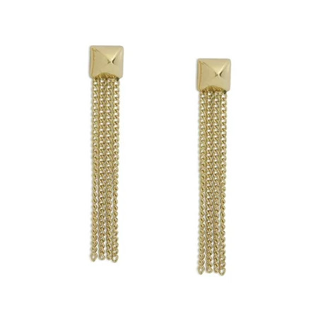 Madden NYC Women s Gold Tone Western Stud Fringe Drop Earrings | Walmart (US)