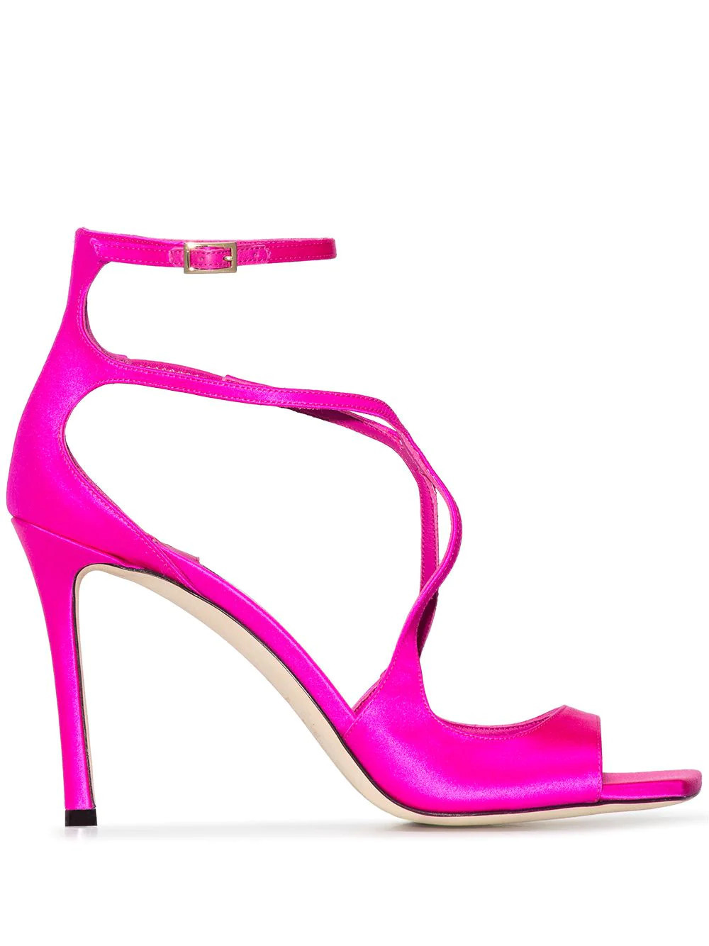 Jimmy Choo Azia 95mm satin sandals - Pink | Farfetch Global