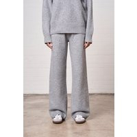 Fluffy Knit Emblem Embroidered Jogger - Grey Marl | The Couture Club