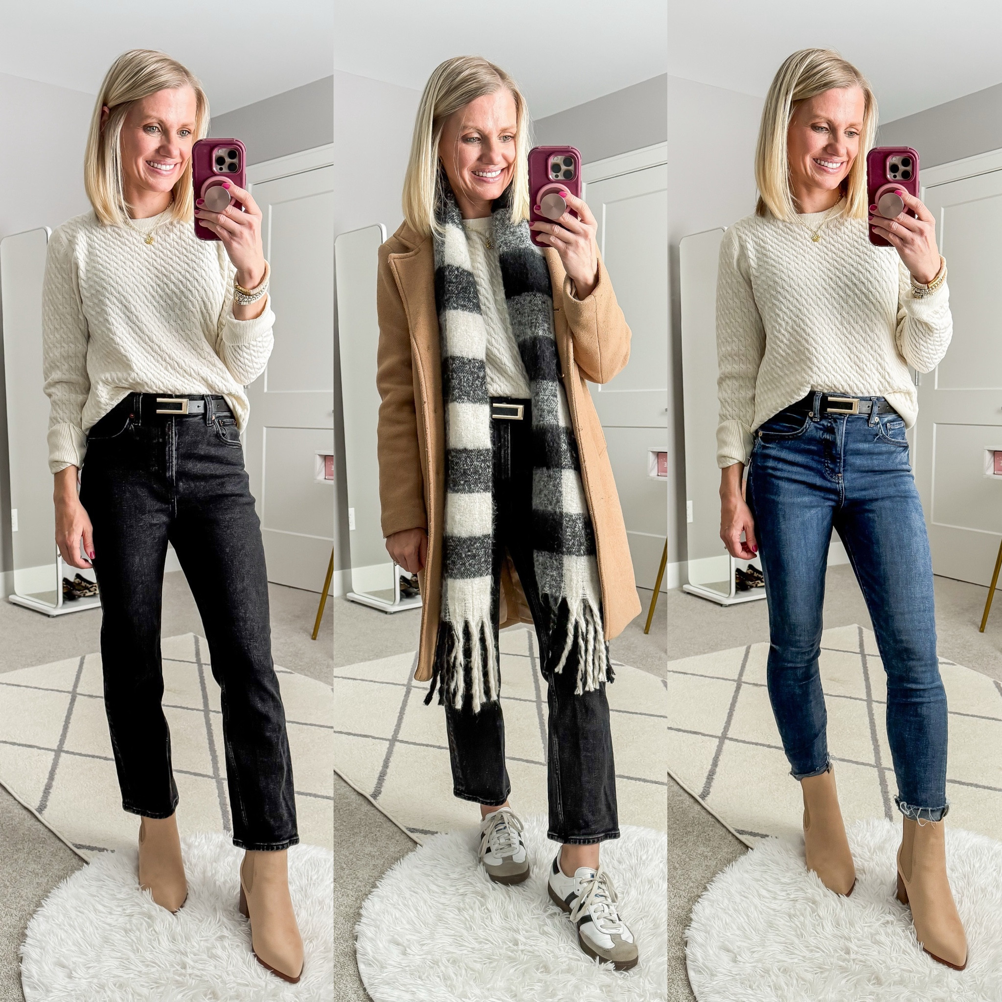 Winter mom capsule wardrobe outfits. For sizing and styling details go to thriftywifehappylife.com

#LTKSeasonal #LTKOver40 #LTKStyleTip