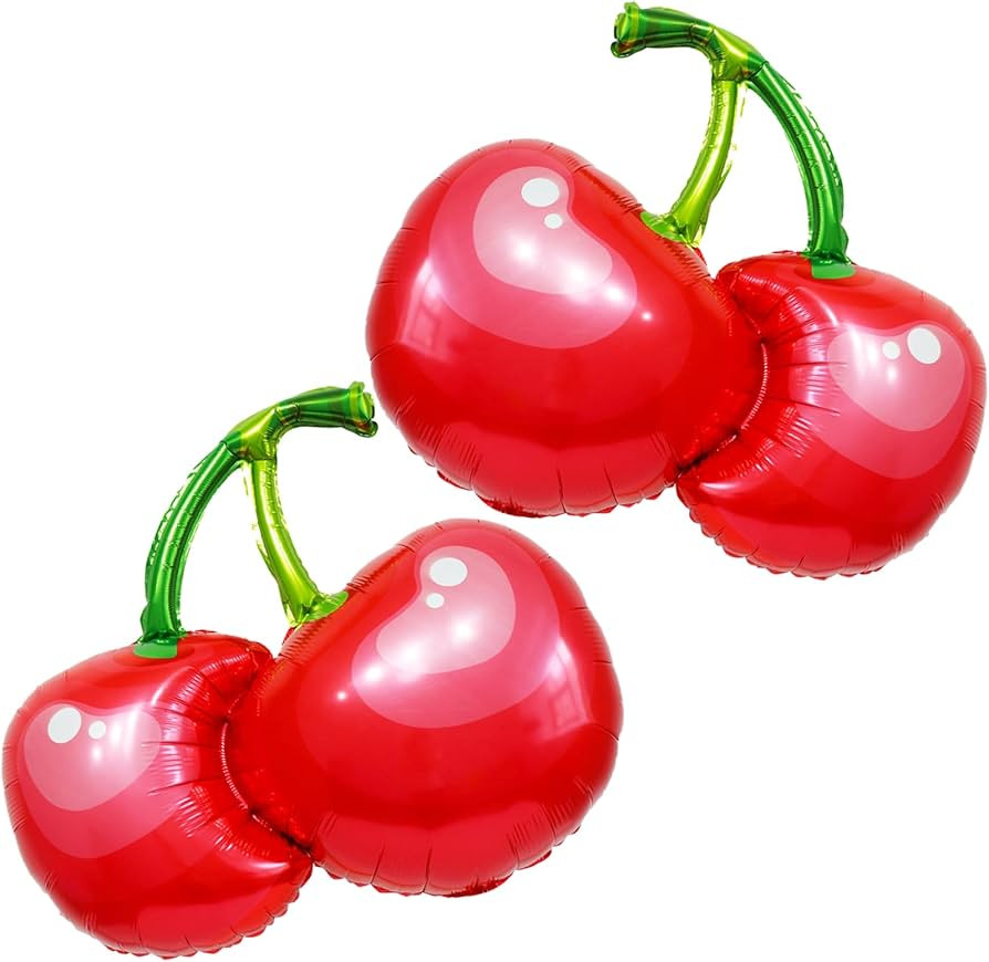 2pcs Red Cherry Balloon Fruit Balloons for Cherry Birthday Party Decorations She's The Cherry On ... | Amazon (US)