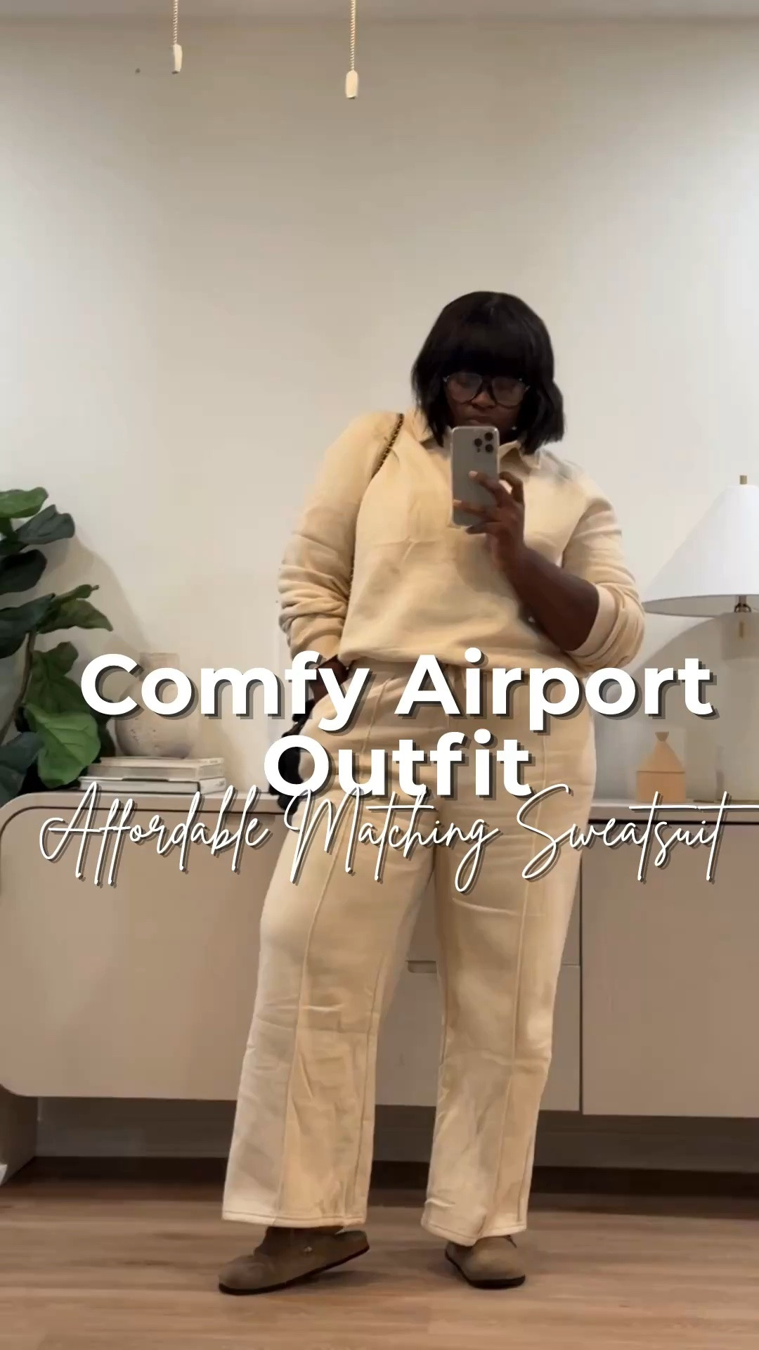Neutral outfits have a way of making getting dressed feel effortless. This soft beige lounge set creates a clean, coordinated look, while the wide leg sweatpants give it a relaxed silhouette.  Amazon lounge set, affordable matching sweatsuit, beige two piece outfit, wide leg sweatpants, neutral fall outfits, plus size casual fashion, cozy travel outfit, women's loungewear set, Amazon fashion finds @amazonfindsandfashion @Target @Wayfair