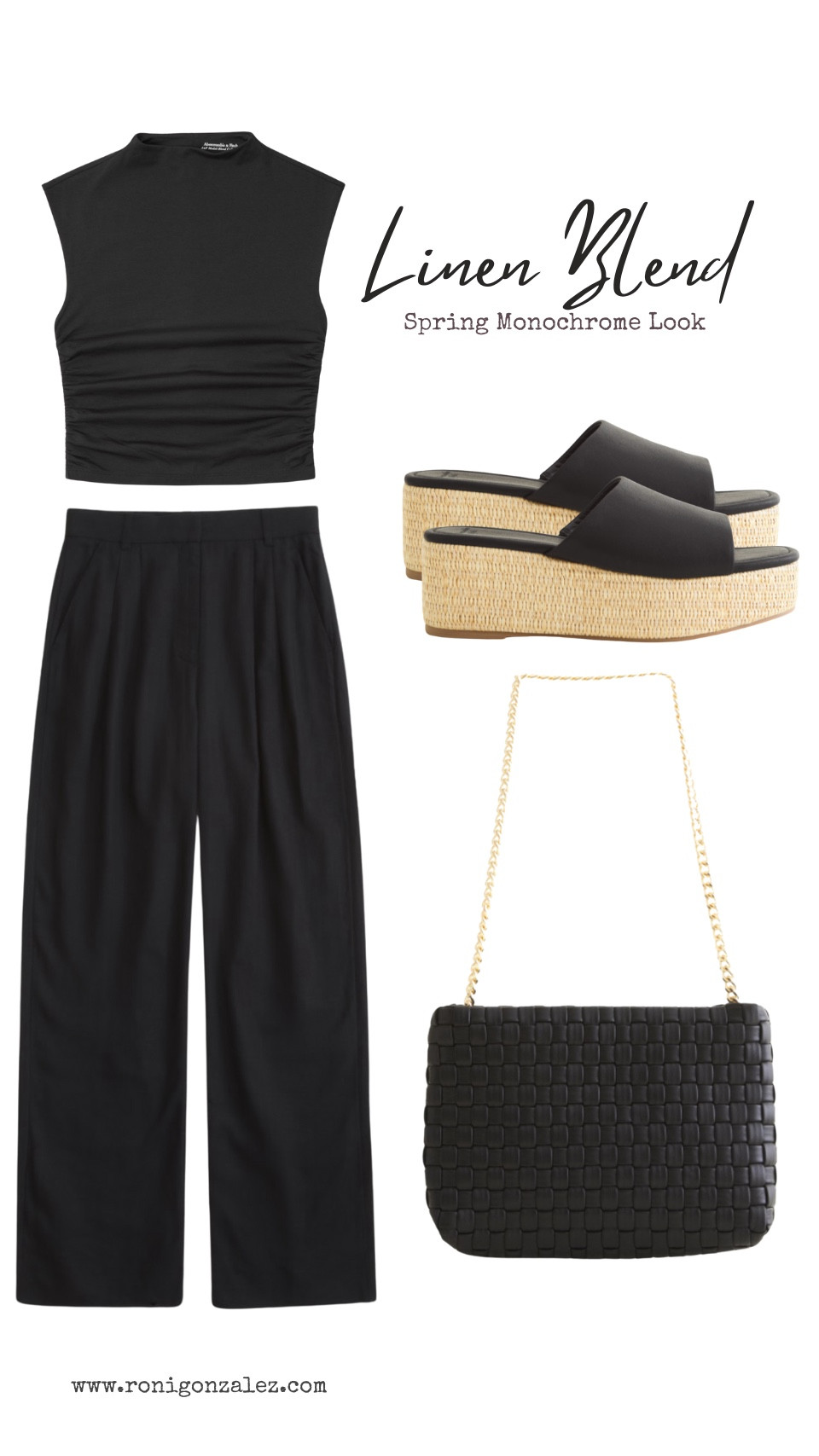 Linen-Blend Pants | Cropped Top | Straw Platform Sandals | Vegan Leather Purse | Spring Look | Abercrombie & Fitch | Monochrome Looks  

#LTKstyletip #LTKSeasonal #LTKSpringSale