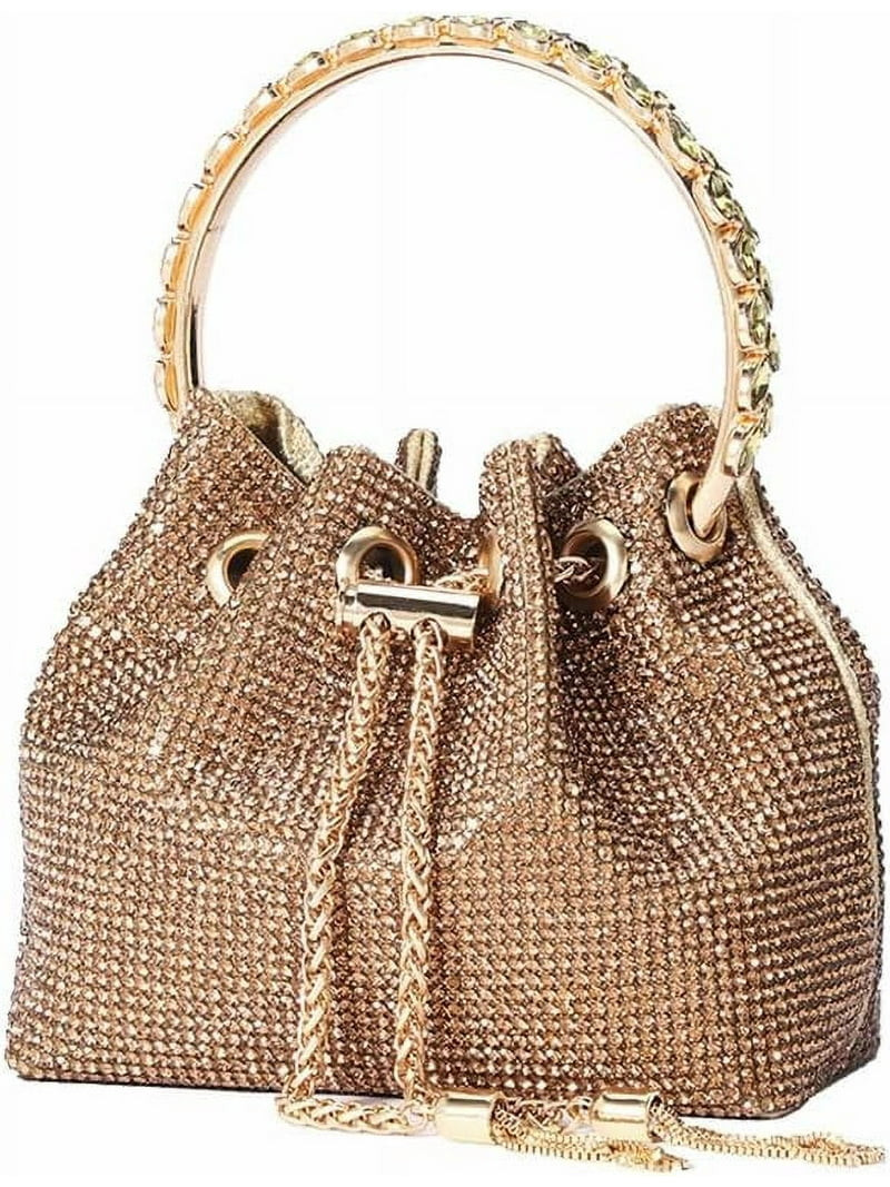 Women Full Diamonds Bucket Handbag Rhinestone Clutch Purse Evening Clutch for Women Party Prom Co... | Walmart (US)