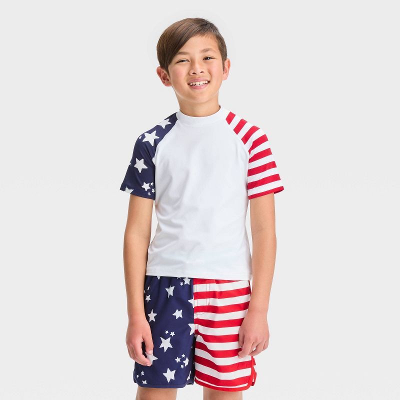 Boys' Shapes Rash Guard Top - Cat & Jack™ White | Target