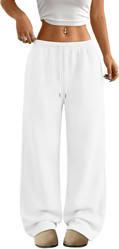 Trendy Queen Womens Wide Leg Sweatpants Baggy Drawstring Low Rise Lounge Pants 2026 Fall Joggers ... | Amazon (US)