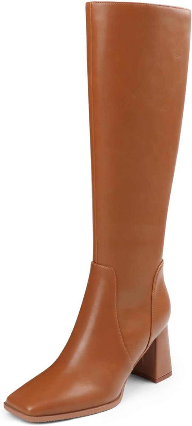 Knee High Boots for Women Chunky Heel Tall Boots | Amazon (US)
