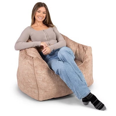 Big Joe Hug Bean Bag Chair, Vegan Suede, Teens and Adults, Caribou | Target
