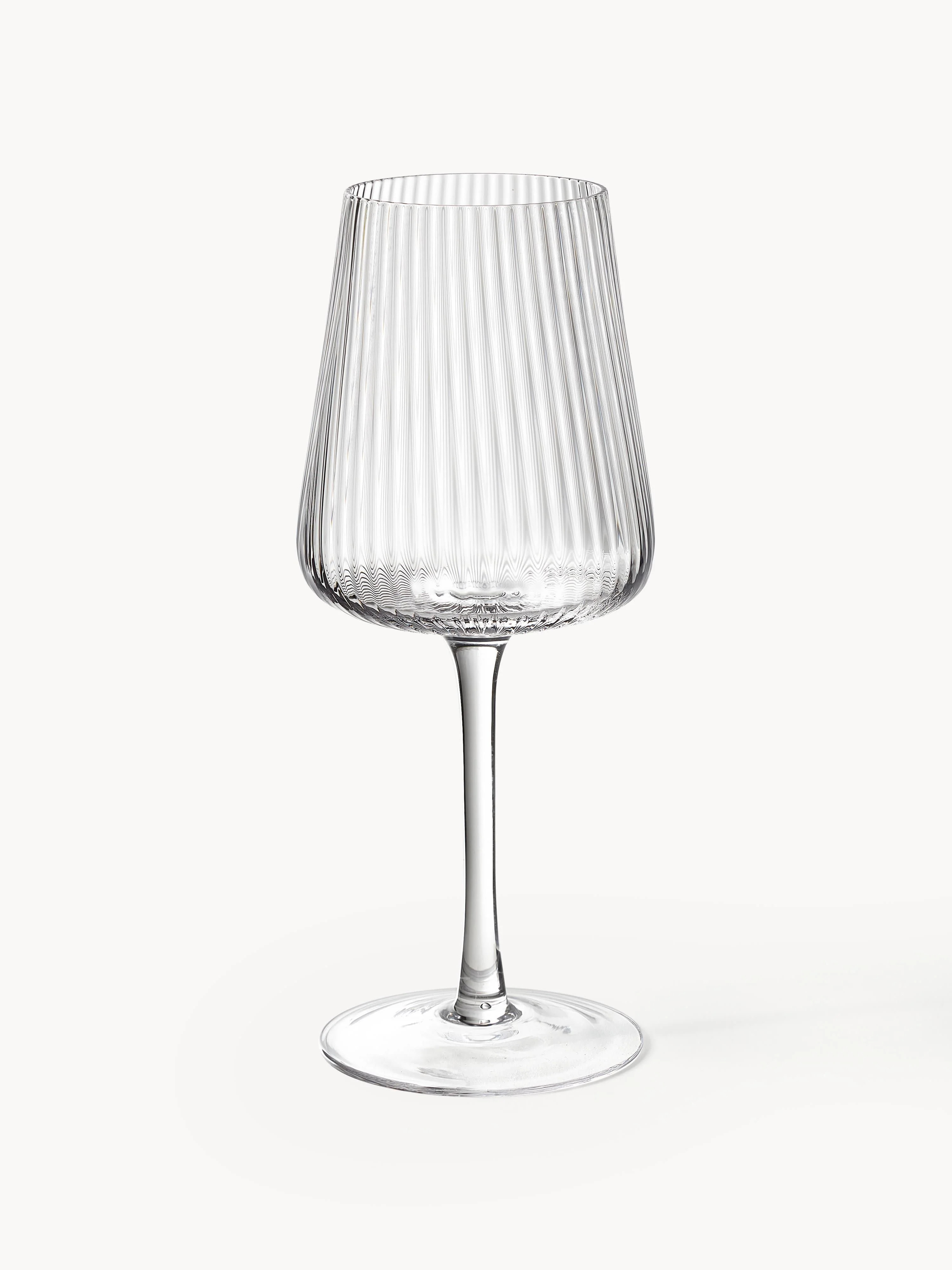 Handmade Red Wine Glasses Cami with Embossed Pattern, Set of 4 | Westwing UK