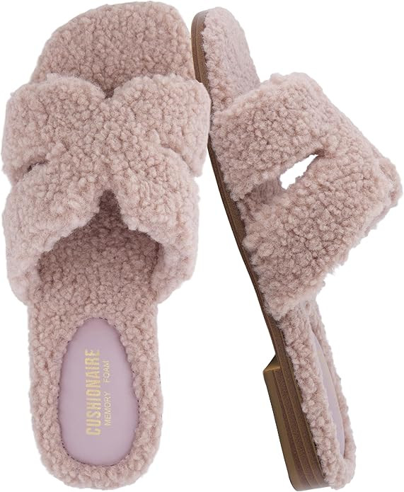 CUSHIONAIRE Women's Visa cozy slide sandal +Memory Foam, Wide Widths Available | Amazon (US)