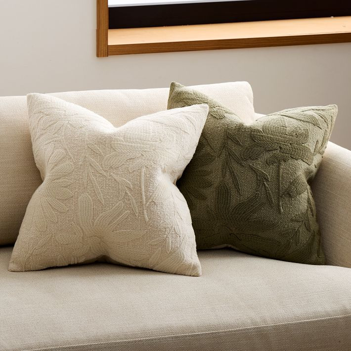 Textural Floral Pillow Cover | West Elm (US)