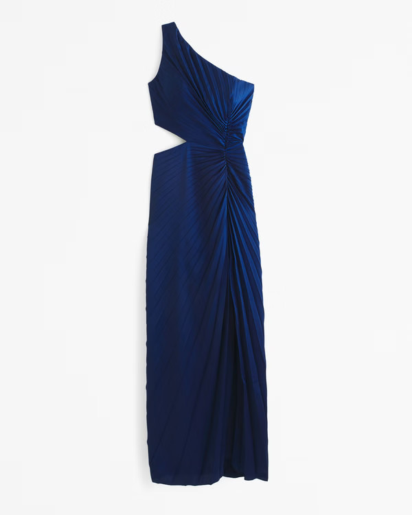 Women's The A&F Giselle Pleated One-Shoulder Cutout Maxi Dress | Women's | Abercrombie.com | Abercrombie & Fitch (US)