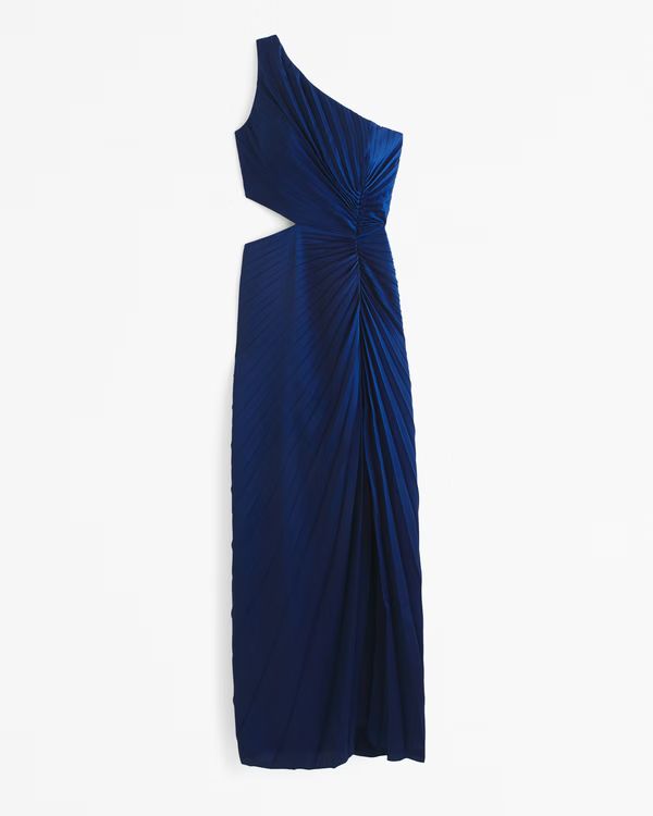 The A&F Giselle Pleated One-Shoulder Cutout Maxi Dress | Abercrombie & Fitch (US)