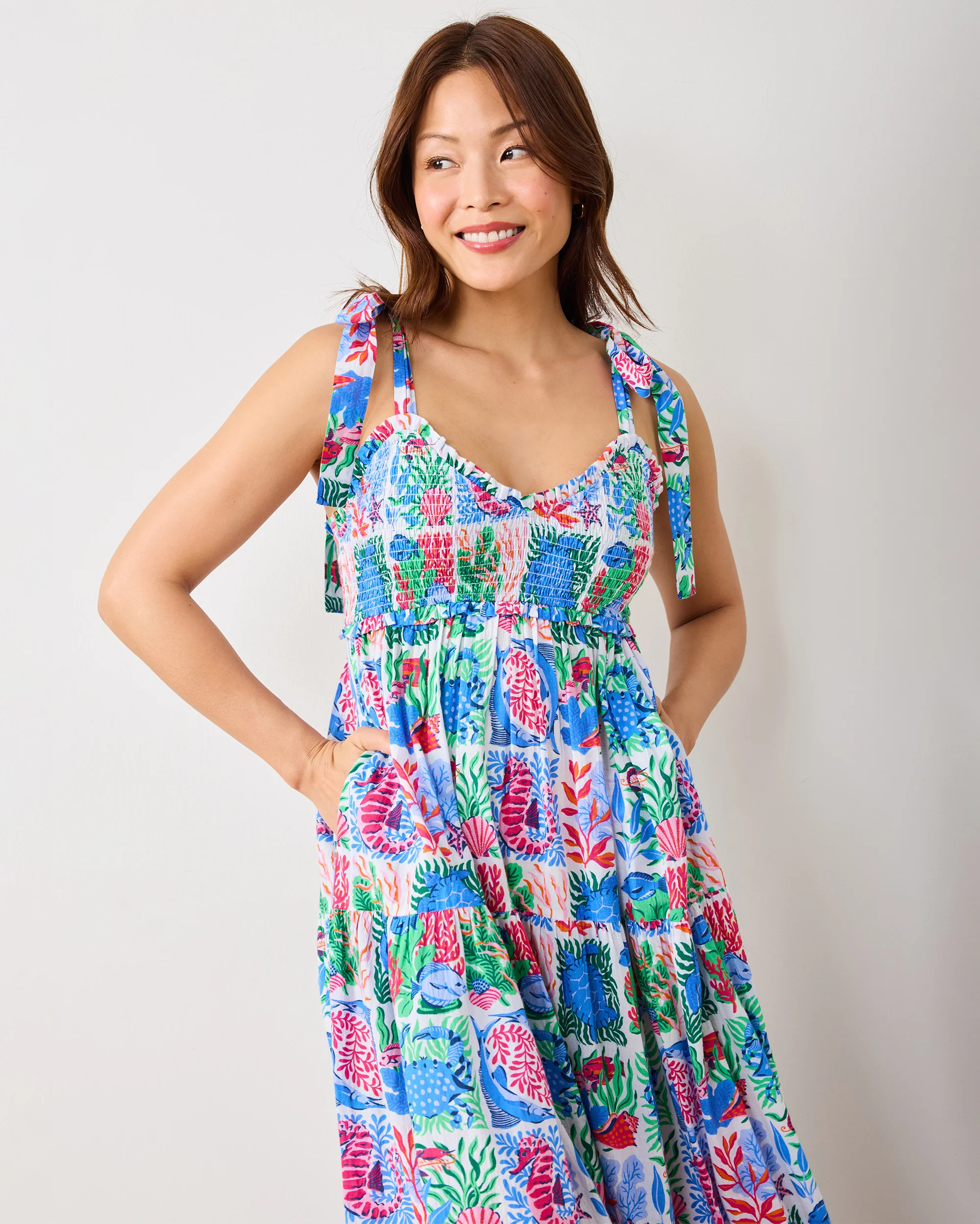 Stained Glass Sea - Siren Dress - Cloud | Printfresh