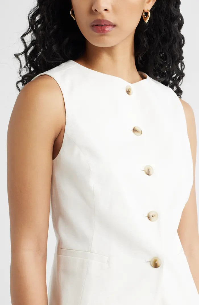 Open Edit Linen Blend Vest | Nordstrom | Nordstrom