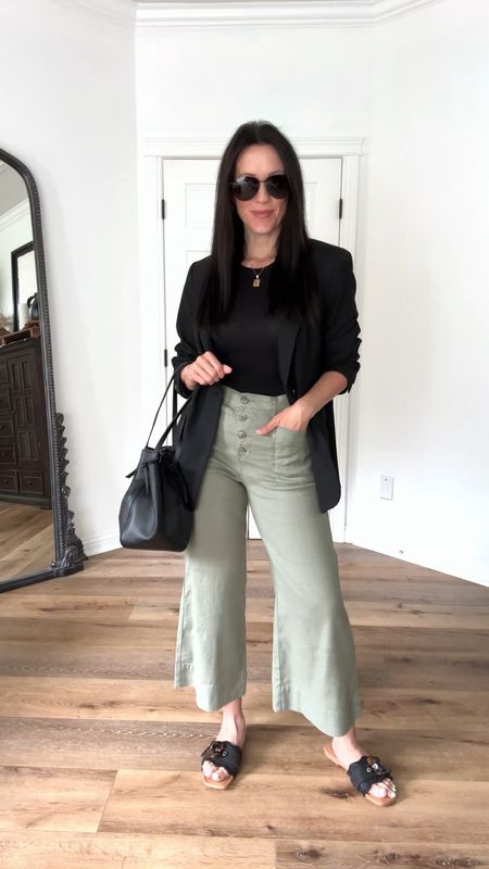 Styling green linen pants for spring. These are a wardrobe staple!

Casual outfit | spring outfit | summer outfit | elevated casual | black blazer | blue striped button down | linen shirt | trucker denim jacket | YSL | ray-ban sunglasses | Paris 64 Manhattan 

#LTKstyletip #LTKover40 #LTKfindsunder50