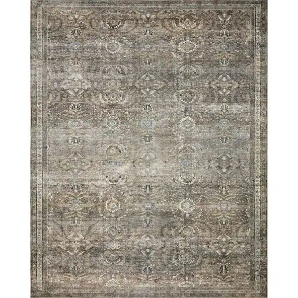 Alexander Home Isabelle Shabby Chic Vintage Printed Area Rug - 9' x 12' - Antique / Moss | Bed Bath & Beyond